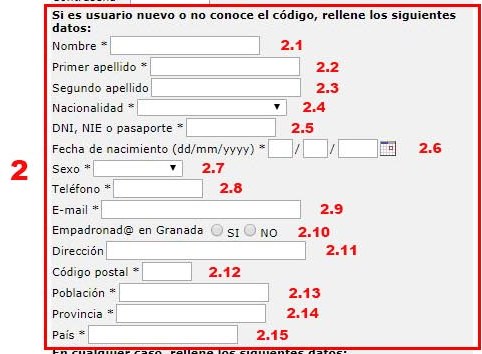 ©Ayto.Granada: FAQ - Inscripciones