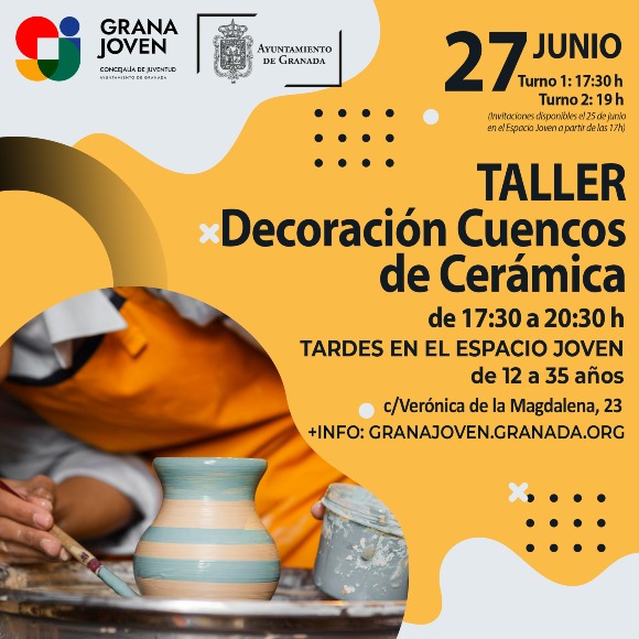 Talleres en el Espacio Joven en junio - Decoracin de cuencos de cermica 