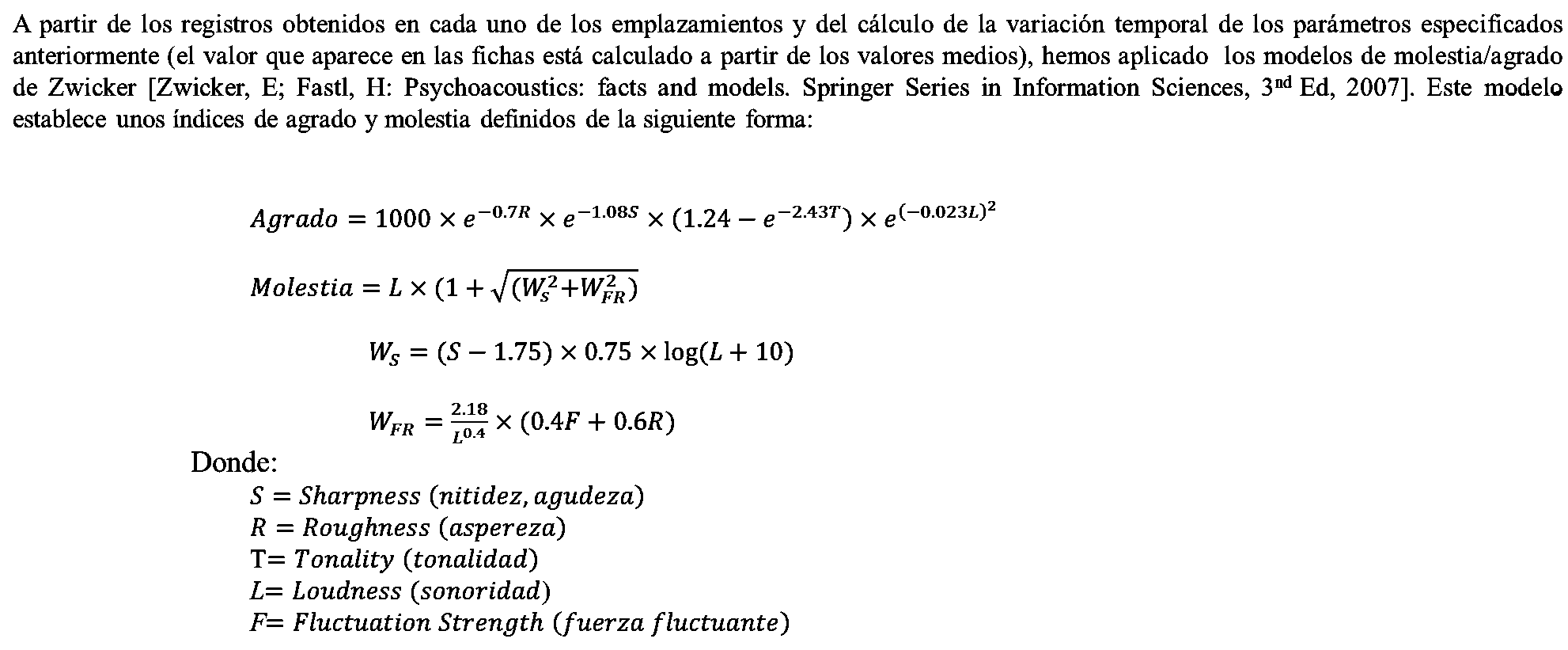Modelo psicoacstico utilizado en estre proyecto